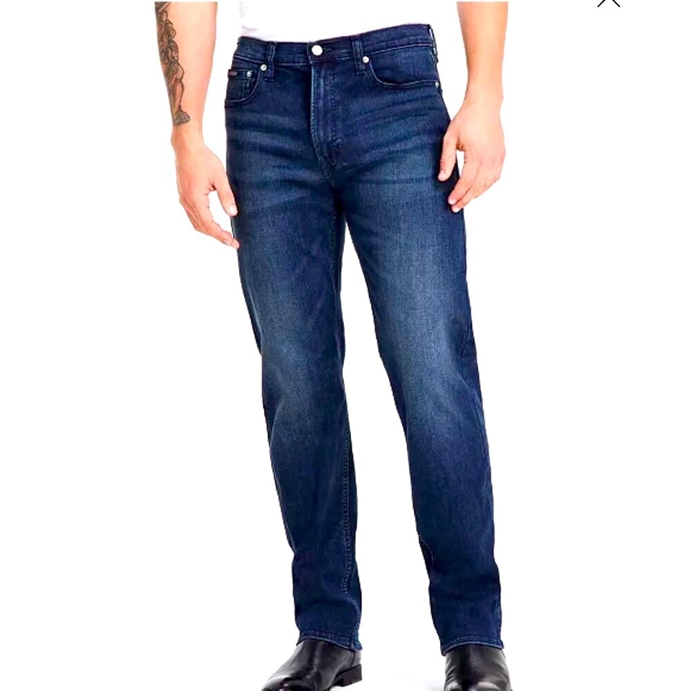 Calvin Klein Men’s Straight Leg High Waist 34X30 Dark Wash Jeans Y2K
